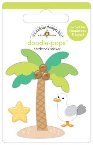 Doodlebug Design - Sticker "Summer Fun Palm Beach" Doodle-Pops 