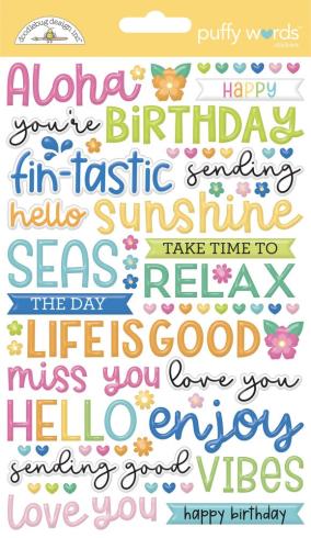 Doodlebug Design - Aufkleber "Summer Fun" Puffy Words Sticker