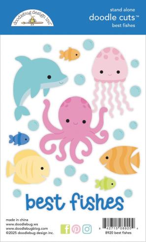 Doodlebug Design - Stanzschablone "Summer Fun Best Fishes " Doodle Dies 