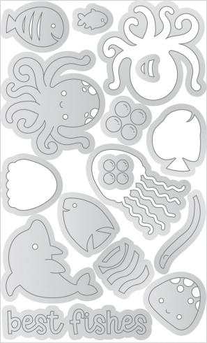 Doodlebug Design - Stanzschablone "Summer Fun Best Fishes " Doodle Dies 