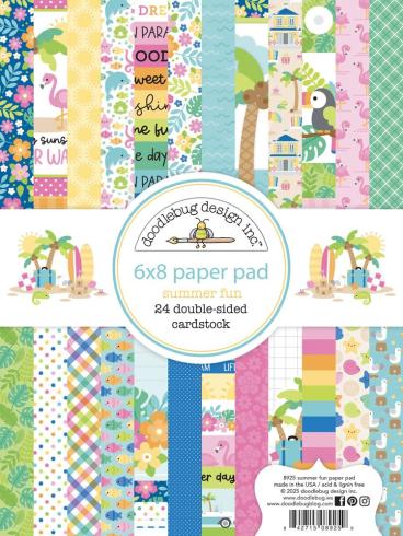 Doodlebug Design - Designpapier "Summer Fun" Paper Pack 6x8 Inch - 24 Bogen