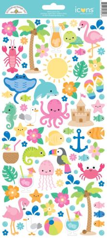 Doodlebug Design - Aufkleber "Summer Fun" Icons Sticker
