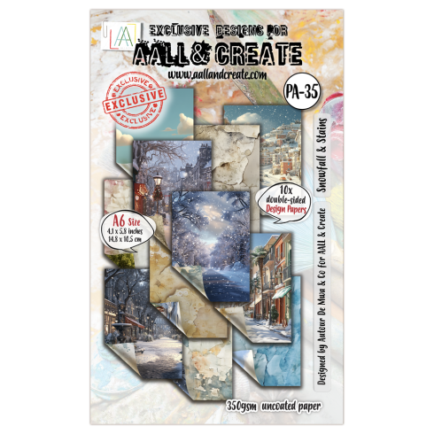 AALL and Create - Designpapier "Snowfall & Stains" Paper Pack A6 - 10 Bogen