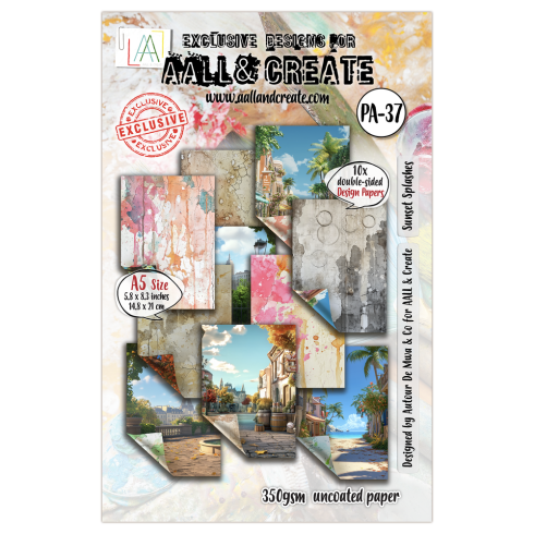 AALL and Create - Designpapier "Sunset Splashes" Paper Pack A5 - 10 Bogen