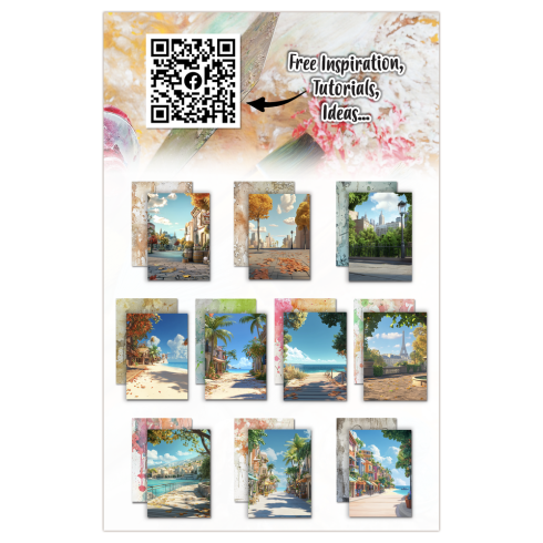 AALL and Create - Designpapier "Sunset Splashes" Paper Pack A5 - 10 Bogen