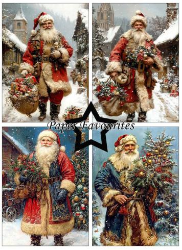 Paper Favourites - Designpapier "Vintage Santa" Paper Pack A6 - 24 Bogen