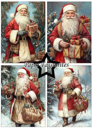 Paper Favourites - Designpapier "Vintage Santa" Paper Pack A6 - 24 Bogen