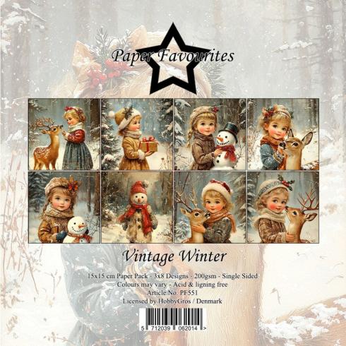 Paper Favourites - Designpapier "Vintage Winter" Paper Pack 6x6 Inch - 24 Bogen
