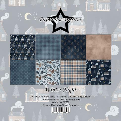 Paper Favourites - Designpapier "Winter Night" Paper Pack 12x12 Inch 8 Bogen