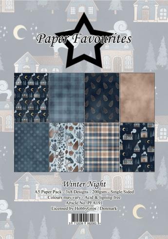 Paper Favourites - Designpapier "Winter Night" Paper Pack A5 - 24 Bogen