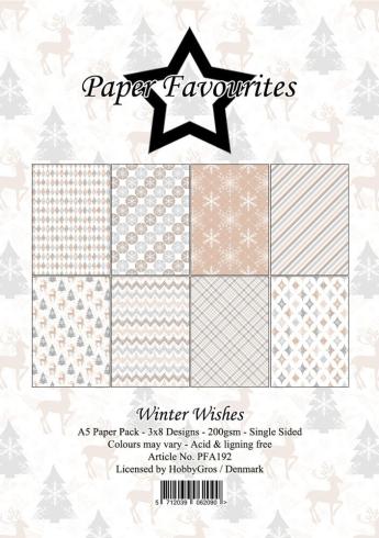 Paper Favourites - Designpapier "Winter Wishes" Paper Pack A5 - 24 Bogen