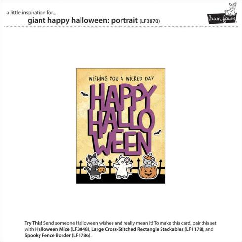 Lawn Fawn - Stanzschablone "Giant Happy Halloween Portrait" Dies