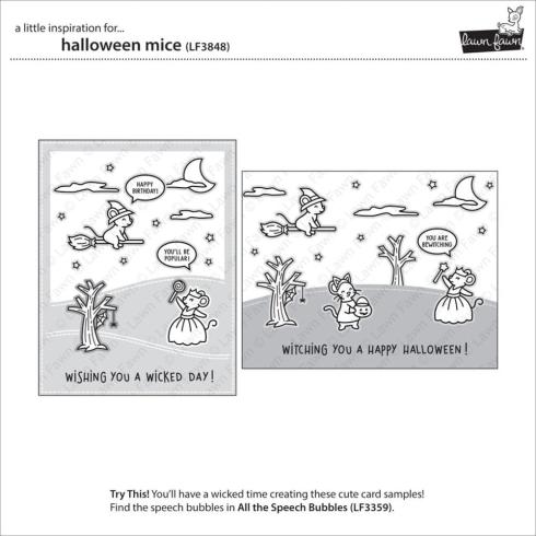 Lawn Fawn - Stempelset "Halloween Mice" Clear Stamps