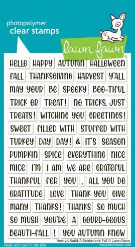 Lawn Fawn - Stempelset "Henry's Build-A-Sentiment Fall" Clear Stamps