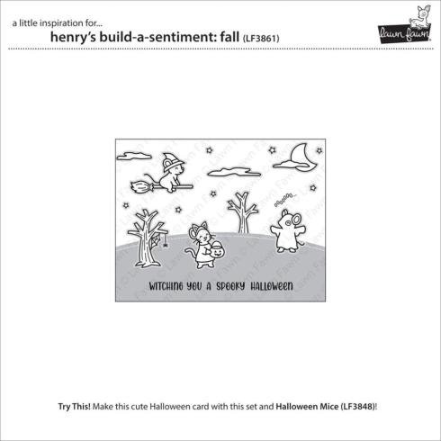 Lawn Fawn - Stempelset "Henry's Build-A-Sentiment Fall" Clear Stamps