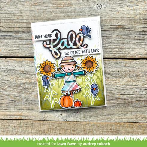 Lawn Fawn - Stanzschablone "Scripty Fall Outline" Add-on Die