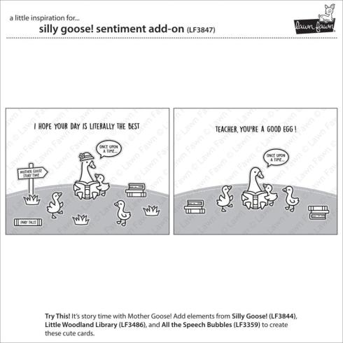 Lawn Fawn - Stempelset "Silly Goose! Sentiment" Clear Stamp Add-On