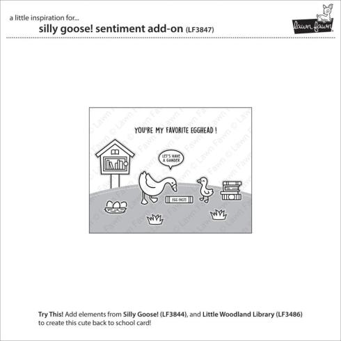 Lawn Fawn - Stempelset "Silly Goose! Sentiment" Clear Stamp Add-On
