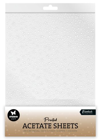 Studio Light - Pergamentpapier "Snowflakes White" Vellum A4 - 6 Bogen