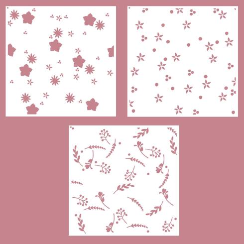 Vaessen Creative - Schablone 15x15cm "Blumen & Sterne" Stencil