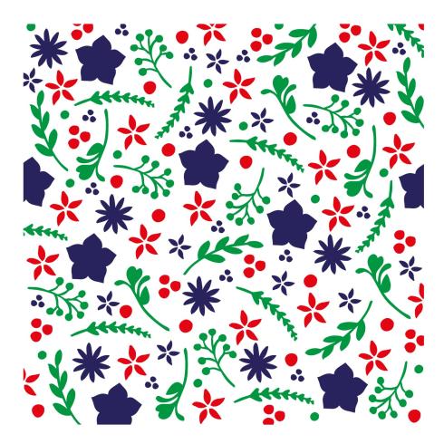 Vaessen Creative - Schablone 15x15cm "Blumen & Sterne" Stencil