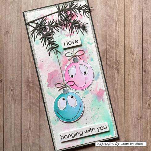 Vaessen Creative - Stanzschablone "Weihnachtskugeln & Tannenzweig" Dies