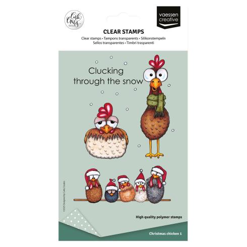 Vaessen Creative - Stempelset "Weihnachtshühner" Clear Stamps Design by Carla Creates