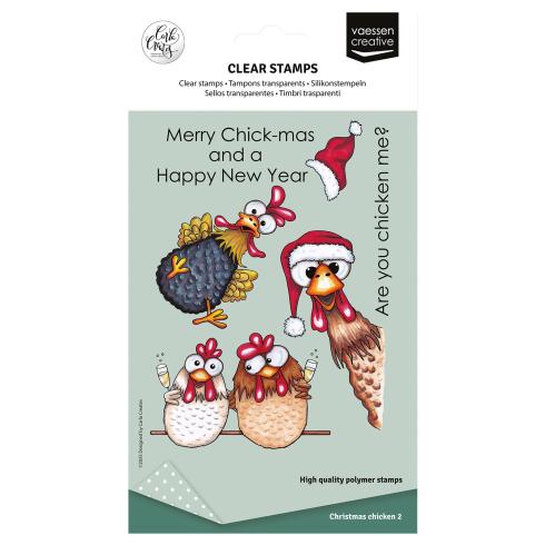 Vaessen Creative - Stempelset "Weihnachtshühner" Clear Stamps Design by Carla Creates
