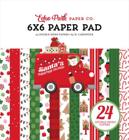 Echo Park - Designpapier "Santa's Christmas Delivery" Cardmakers Mega Pad 6x6 Inch - 24 Bogen