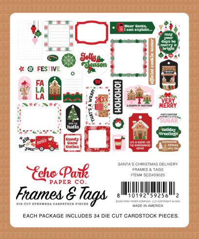 Echo Park - Stanzteile & Anhänger "Santa's Christmas Delivery" Frames & Tags 