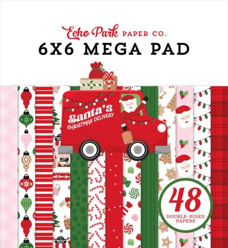 Echo Park - Designpapier "Santa's Christmas Delivery" Cardmakers Mega Pad 6x6 Inch - 48 Bogen