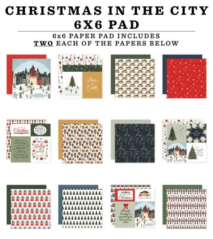 Carta Bella - Designpapier "Christmas In The City" Paper Pad 6x6 Inch - 24 Bogen
