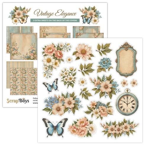 ScrapBoys - Designpapier "Vintage Elegance" Paper Pack 8x8 Inch - 12 Bogen