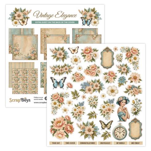 ScrapBoys - Designpapier "Vintage Elegance" Paper Pack 12x12 Inch - 12 Bogen