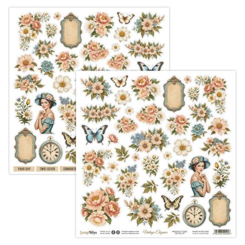 ScrapBoys - Designpapier "Vintage Elegance" Paper Pack 12x12 Inch - 12 Bogen