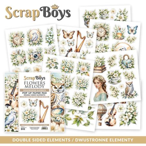 ScrapBoys - Stanzteile "Flowers Melody" Pop Up Paper Pack 6x6 Inch - 24 Bogen