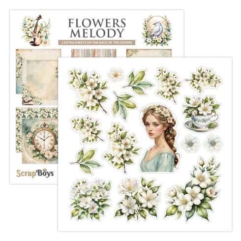ScrapBoys - Designpapier "Flowers Melody" Paper Pack 8x8 Inch - 12 Bogen