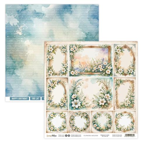 ScrapBoys - Designpapier "Flowers Melody" Paper Pack 12x12 Inch - 12 Bogen
