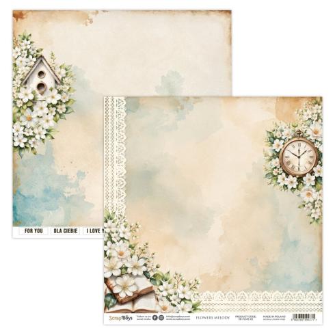 ScrapBoys - Designpapier "Flowers Melody" Paper Pack 12x12 Inch - 12 Bogen