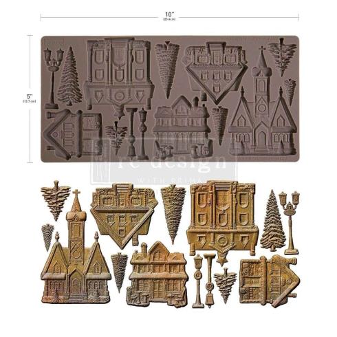 Re-Design with Prima - Gießform "Christmas Village" Mould 5x10 Inch