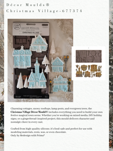 Re-Design with Prima - Gießform "Christmas Village" Mould 5x10 Inch