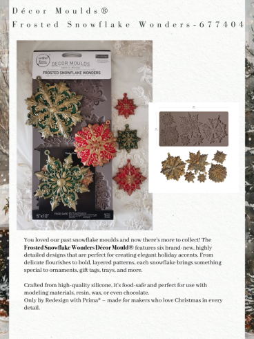 Re-Design with Prima - Gießform "Frosted Snowflake Wonders" Mould 5x10 Inch