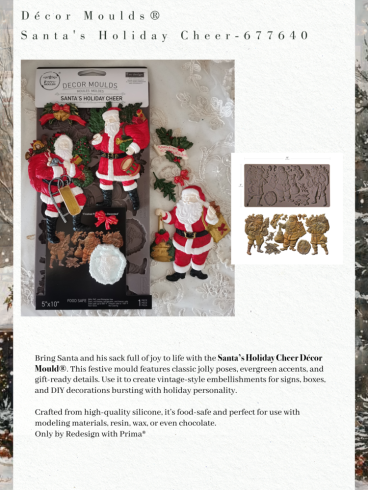 Re-Design with Prima - Gießform "Santa's Holiday Cheer" Mould 5x10 Inch