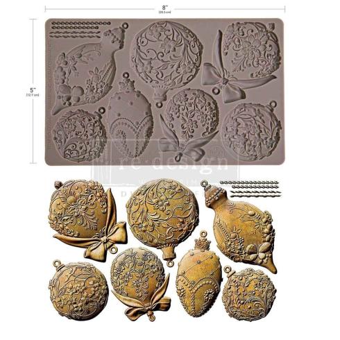 Re-Design with Prima - Gießform "Shimmering Holiday Ornaments" Mould 5x8 Inch