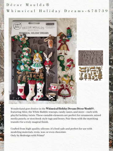 Re-Design with Prima - Gießform "Whimsical Holiday Dreams" Mould 5x8 Inch