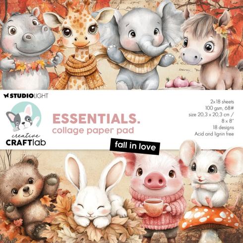 Creative Craft Lab - Studio Light - Designpapier "Fall in Love" Collage Paper Pad 20,3x20,3 cm - 36 Bogen