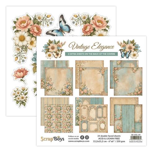 ScrapBoys - Designpapier "Vintage Elegance" Paper Pack 6x6 Inch - 24 Bogen