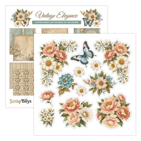 ScrapBoys - Designpapier "Vintage Elegance" Paper Pack 6x6 Inch - 24 Bogen