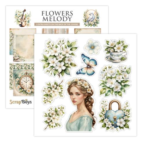 ScrapBoys - Designpapier "Flowers Melody" Paper Pack 6x6 Inch - 24 Bogen