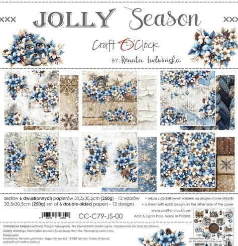 Craft OClock - Designpapier "Jolly Season" Paper Pack 12x12 Inch - 6 Bogen